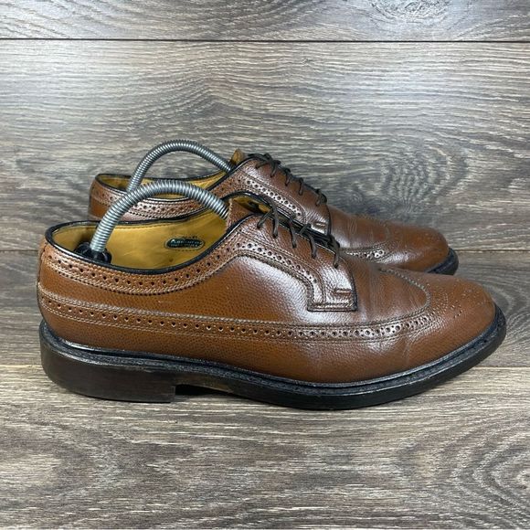 Vintage Florsheim Imperial Men\'s Brown Kenmoor Wingtip Oxford Shoes Size 6.5 Florsheim Imperial 9.5 D Oxford Kenmoor Long Wingtip Cognac  main image 4